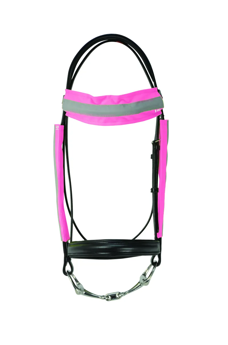Hy Equestrian Reflector Bridle Bands - Pink
